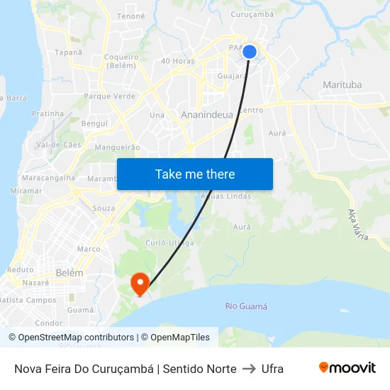 Nova Feira Do Curuçambá | Sentido Norte to Ufra map