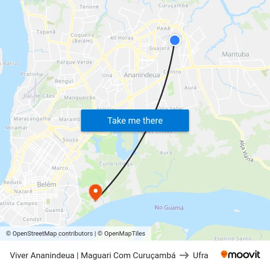 Viver Ananindeua | Maguari Com Curuçambá to Ufra map