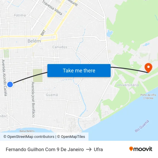 Fernando Guilhon Com 9 De Janeiro to Ufra map