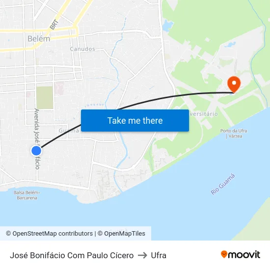 José Bonifácio Com Paulo Cícero to Ufra map