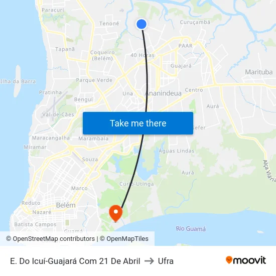 E. Do Icuí-Guajará Com 21 De Abril to Ufra map