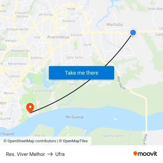 Res. Viver Melhor to Ufra map