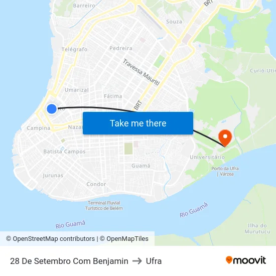 28 De Setembro Com Benjamin to Ufra map