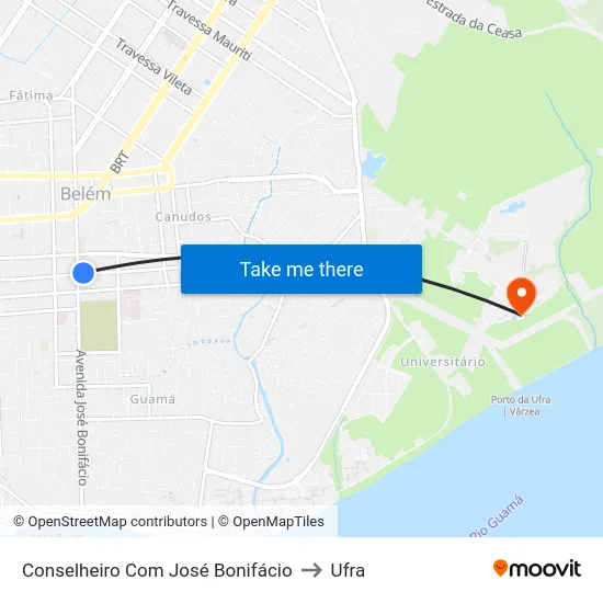 Conselheiro Com José Bonifácio to Ufra map
