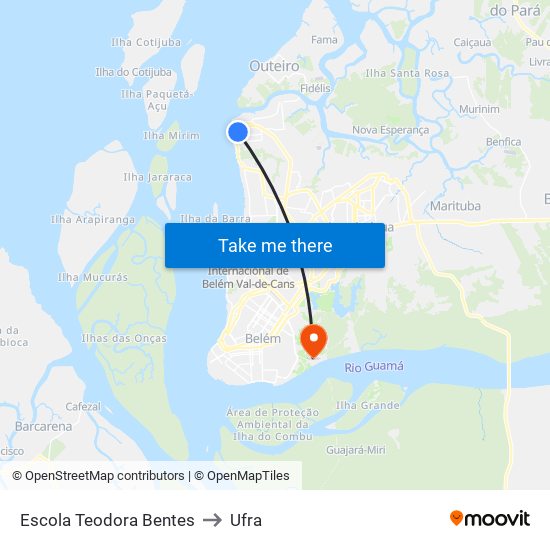 Escola Teodora Bentes to Ufra map