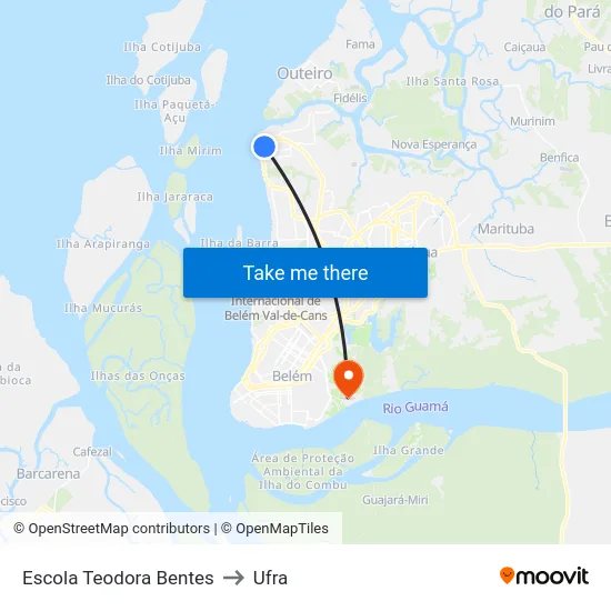 Escola Teodora Bentes to Ufra map