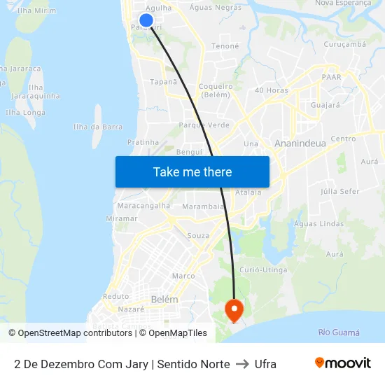 2 De Dezembro Com Jary | Sentido Norte to Ufra map