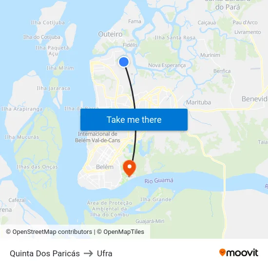 Quinta Dos Paricás to Ufra map