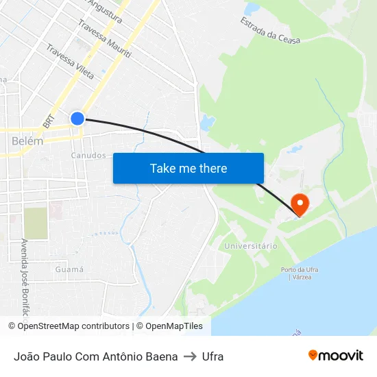 João Paulo Com Antônio Baena to Ufra map