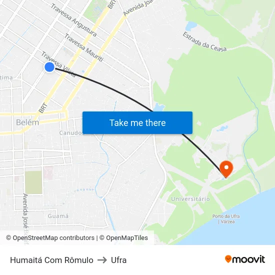 Humaitá Com Rômulo to Ufra map