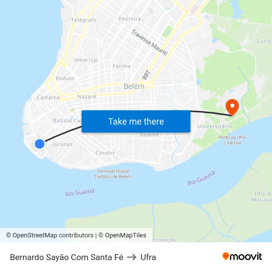 Bernardo Sayão Com Santa Fé to Ufra map
