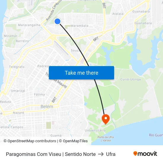 Paragominas Com Viseu | Sentido Norte to Ufra map