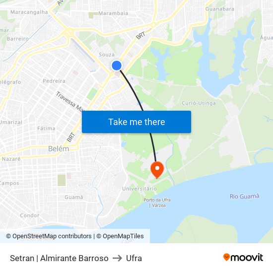 Setran | Almirante Barroso to Ufra map