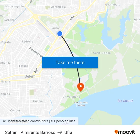 Setran | Almirante Barroso to Ufra map