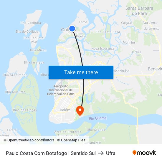 Paulo Costa Com Botafogo | Sentido Sul to Ufra map