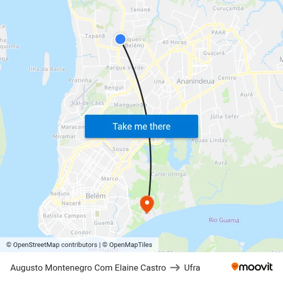 Augusto Montenegro Com Elaine Castro to Ufra map