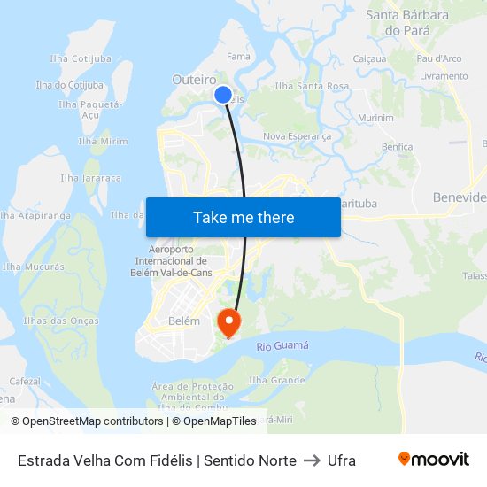 Estrada Velha Com Fidélis | Sentido Norte to Ufra map