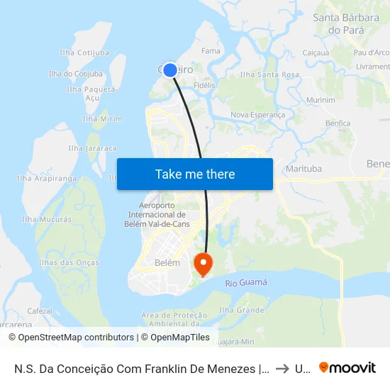 N.S. Da Conceição Com Franklin De Menezes | Sentido Sul to Ufra map