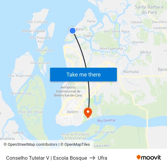 Conselho Tutelar V | Escola Bosque to Ufra map