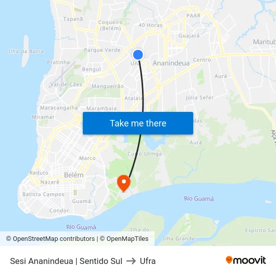 Sesi Ananindeua | Sentido Sul to Ufra map