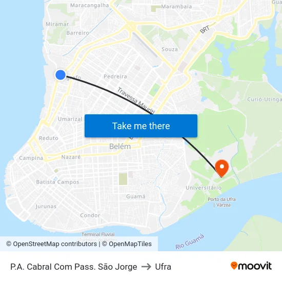 P.A. Cabral Com Pass. São Jorge to Ufra map