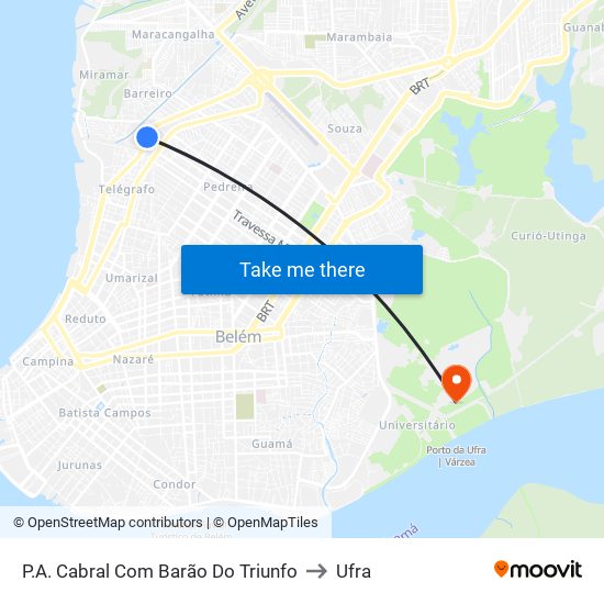 P.A. Cabral Com Barão Do Triunfo to Ufra map