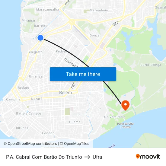 P.A. Cabral Com Barão Do Triunfo to Ufra map