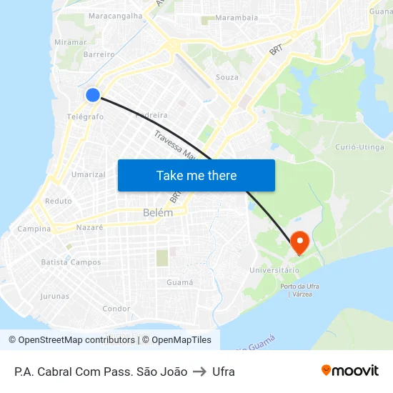 P.A. Cabral Com Pass. São João to Ufra map