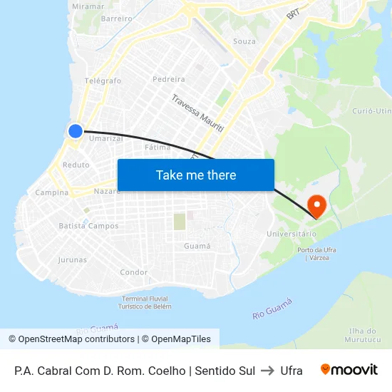 P.A. Cabral Com D. Rom. Coelho | Sentido Sul to Ufra map