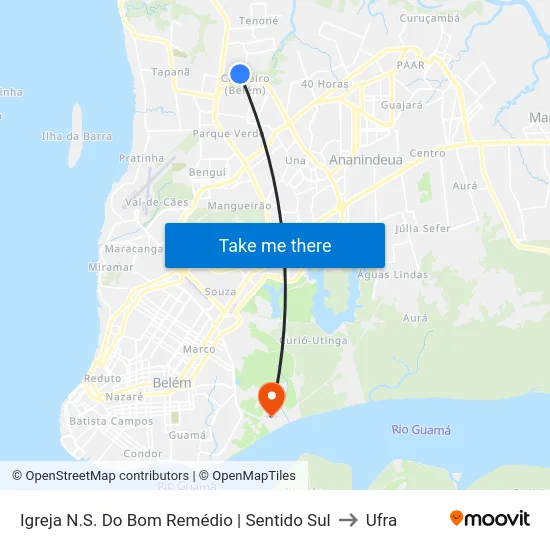 Igreja N.S. Do Bom Remédio | Sentido Sul to Ufra map