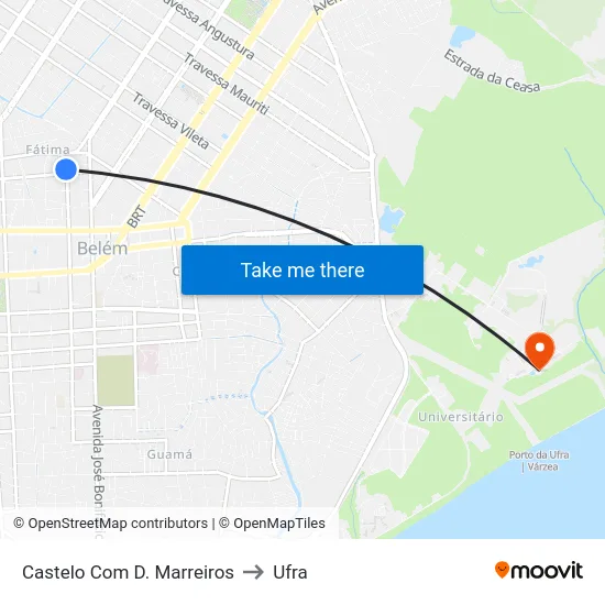 Castelo Com D. Marreiros to Ufra map