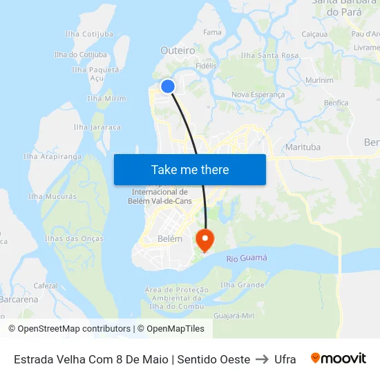 Estrada Velha Com 8 De Maio | Sentido Oeste to Ufra map
