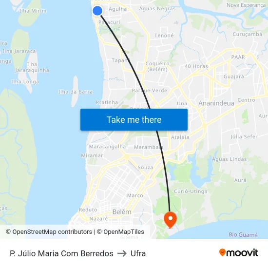 P. Júlio Maria Com Berredos to Ufra map