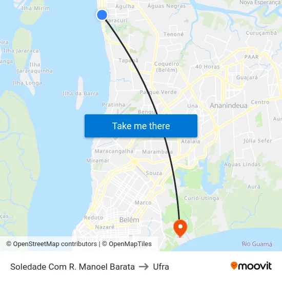 Soledade Com R. Manoel Barata to Ufra map