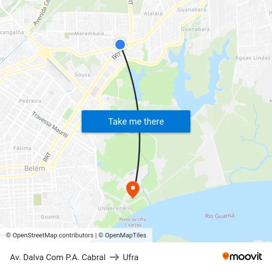 Av. Dalva Com P.A. Cabral to Ufra map
