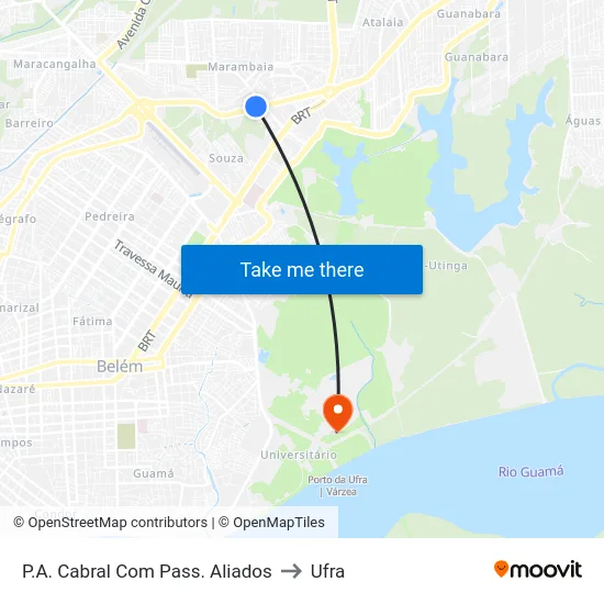 P.A. Cabral Com Pass. Aliados to Ufra map