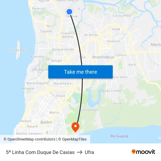 5ª Linha Com Duque De Caxias to Ufra map