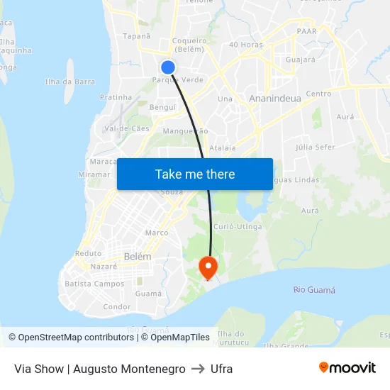 Via Show | Augusto Montenegro to Ufra map