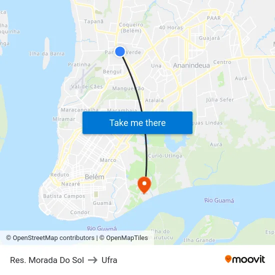 Res. Morada Do Sol to Ufra map