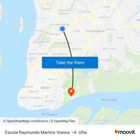Escola Raymundo Martins Vianna to Ufra map