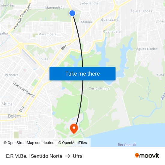 E.R.M.Be. | Sentido Norte to Ufra map