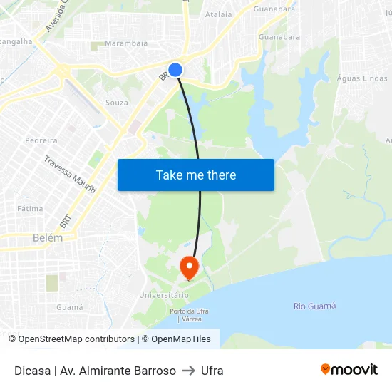 Dicasa | Av. Almirante Barroso to Ufra map