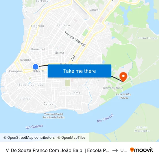 V. De Souza Franco Com João Balbi | Escola Pinto Marques to Ufra map