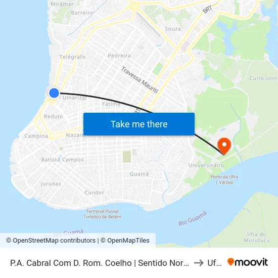 P.A. Cabral Com D. Rom. Coelho | Sentido Norte to Ufra map