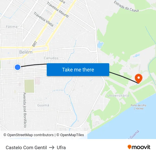 Castelo Com Gentil to Ufra map
