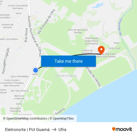 Eletronorte | Pct Guamá to Ufra map