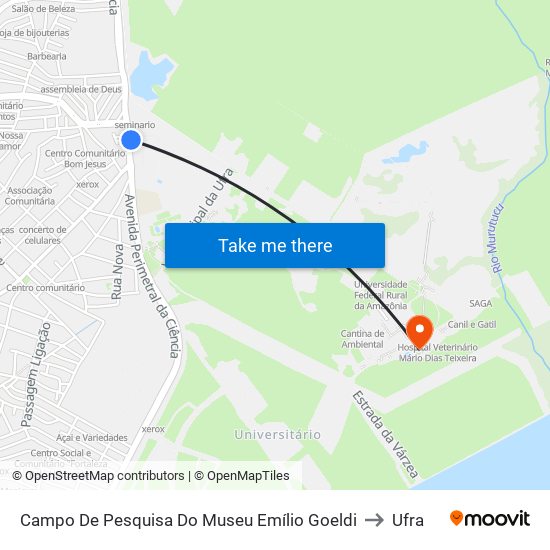 Campo De Pesquisa Do Museu Emílio Goeldi to Ufra map