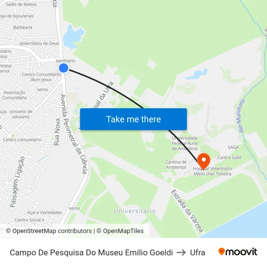 Campo De Pesquisa Do Museu Emílio Goeldi to Ufra map