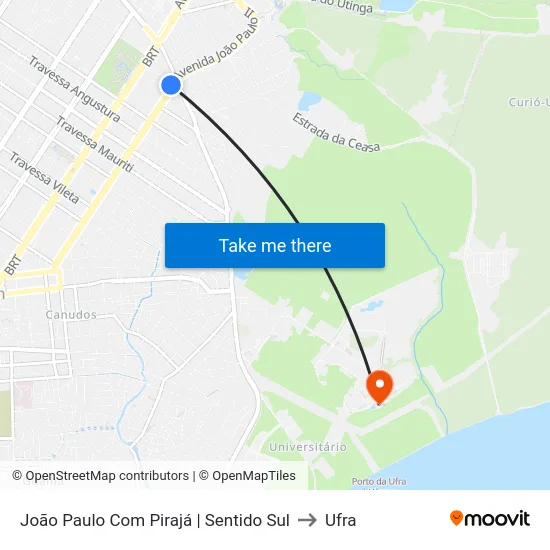 João Paulo Com Pirajá | Sentido Sul to Ufra map