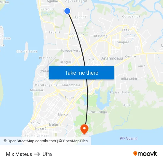 Mix Mateus to Ufra map
